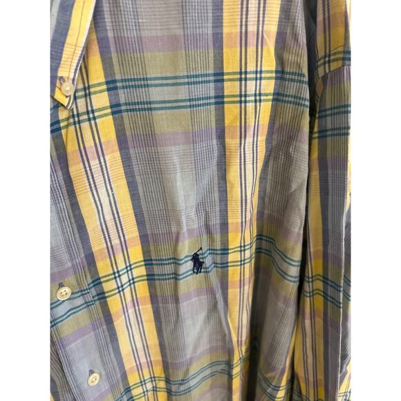Ralph Lauren Blake Light Blue & Yellow Plaid LS ButtonDown Size XXL - Picture 2 of 3